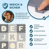 Puzzelmat 86 delig met getallen en letters Grijs - thumbnail