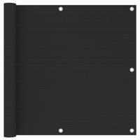 VidaXL Balkonscherm 90x600 cm hdpe zwart - thumbnail