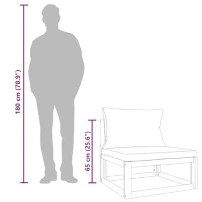 Tuinmiddenbank met kussens massief acaciahout groen