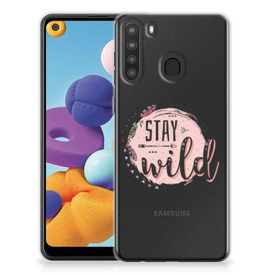 Samsung Galaxy A21 Telefoonhoesje met Naam Boho Stay Wild Samsung Galaxy A21 Telefoonhoesje met Naam Boho Stay Wild
