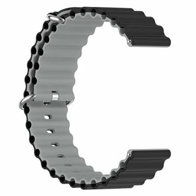 Ocean Style bandje - Zwart / grijs - Xiaomi Redmi Watch 5 Active / Redmi Watch 5 Lite Ocean Style bandje - Zwart / grijs - Xiaomi Redmi Watch 5 Active / Redmi Watch 5 Lite