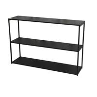 Boekenkast - Schappenkast - 3 Schappen - Wandkast - Strak Design - Simplistisch Ontwerp - Zwart - Metaal - 120x30x80cm - thumbnail