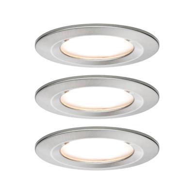 Paulmann Nova Inbouwlamp voor badkamer Set van 3 stuks LED LED 18 W IP44 IJzer (geborsteld) Paulmann Nova Inbouwlamp voor badkamer Set van 3 stuks LED LED 18 W IP44 IJzer (geborsteld)