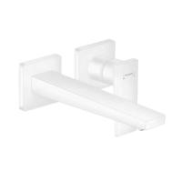 Wastafelmengkraan Metropol HansGrohe Afdekset Uitloop 22.5 cm en Afvoerplug Mat Wit - thumbnail