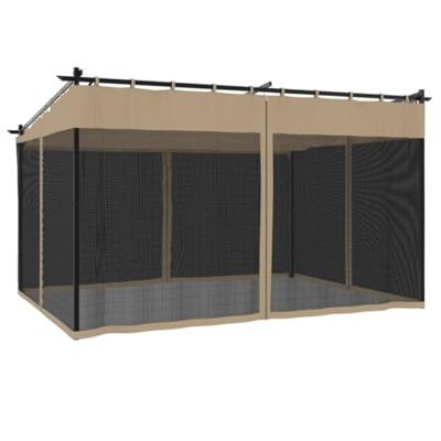 Prieel met zijwanden van gaas 4x3 m staal taupe