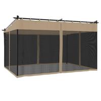 Prieel met zijwanden van gaas 4x3 m staal taupe - thumbnail