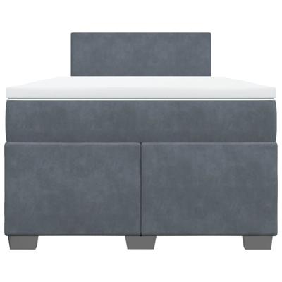 Boxspring met matras fluweel donkergrijs 120x200 cm - thumbnail