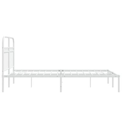 Bedframe met hoofdbord metaal wit 120x200 cm