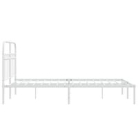 Bedframe met hoofdbord metaal wit 120x200 cm - thumbnail