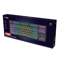 Trust gxt 864 cada compact mechanisch tkl-gamingtoetsenbord, gaming toetsenbord (zwart, us lay-out, huano brown, rgb) - thumbnail