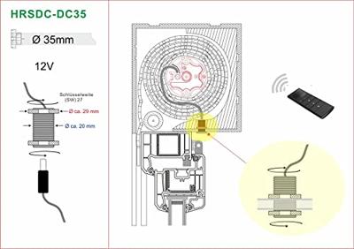 Heicko HRSDC4013-14-40-BI Draadloze buismotor 40 mm 29 kg 38.8 W 13 Nm
