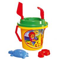 Bino strandspeelgoed set junior 17 x 27 cm geel/groen/rood - thumbnail