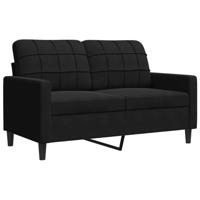 4-delige Loungeset met kussens en bolsters fluweel zwart - thumbnail