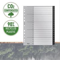 Leitz Recycle tabbladen, ft A4, 11-gaatsperforatie, PP, zwart, 1-20 - thumbnail