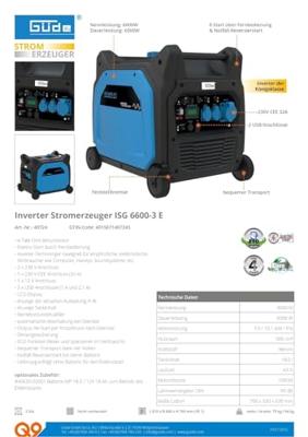 Güde Inverter stroomgenerator ISG 6600-3 E