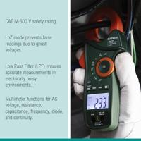 Extech Extech EX820A Stroomtang Digitaal IR-thermometer CAT IV 600 V Weergave (counts): 6000 - thumbnail