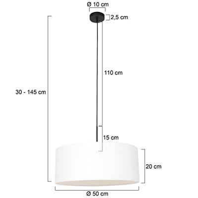 Steinhauer HanglampSparkled Ø 50cm linnen wit - 8154ZW