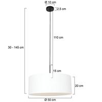 Steinhauer Hanglamp Sparkled light 8154 zwart witte kap - thumbnail