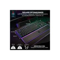 Toetsenbord Newskill NS-KB-GUNGNYR-GAT-RE Wit Qwerty Spaans QWERTY - thumbnail