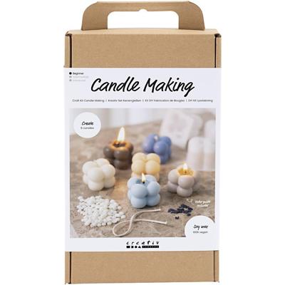 Creativ Company Hobbyset kaarsen maken, bubble sojakaars, beige, lichtblauw, crème, 1 doos Creativ Company Hobbyset kaarsen maken, bubble sojakaars, beige, lichtblauw, crème, 1 doos
