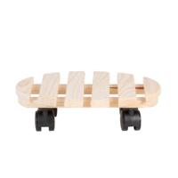 Esschert Design plantentrolley rond hout 28,4 cm naturel - thumbnail