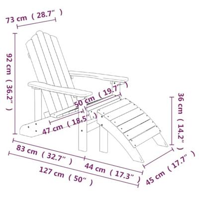 Tuinstoelen 2 st Adirondack met voetensteunen HDPE wit