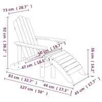 Tuinstoelen 2 st Adirondack met voetensteunen HDPE wit - thumbnail