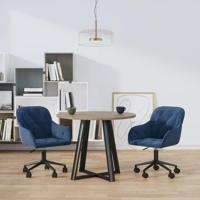Eetkamerstoelen draaibaar 2 st fluweel blauw - thumbnail