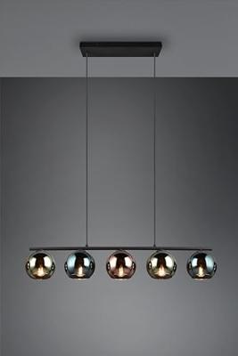 Trio Design hanglampSheldon zwart met smoke glas - R31305017