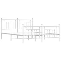 Bedframe met hoofd- en voeteneinde metaal wit 180x200 cm - thumbnail