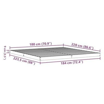 Bedframe Wit 180 x 220 cm Massief grenenhout