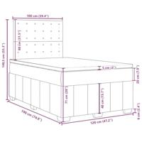 Boxspring met matras stof donkergrijs 120x190 cm - thumbnail