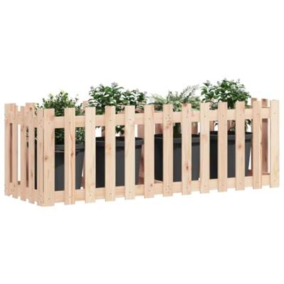 VidaXL Plantenbak verhoogd met hekontwerp 150x50x50 cm grenenhout VidaXL Plantenbak verhoogd met hekontwerp 150x50x50 cm grenenhout
