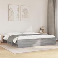 Bedframe bewerkt hout grijs sonoma eikenkleurig 200x200 cm - thumbnail