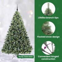 VidaXL Kunstkerstboom met 300 led met standaard groen 210 cm pe en pvc - thumbnail