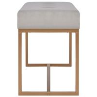 Bankje 80 cm fluweel grijs - thumbnail