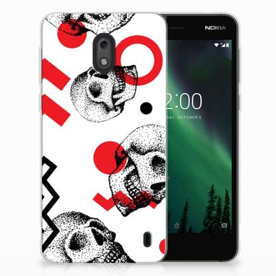 Silicone Back Case Nokia 2 Skull Red Silicone Back Case Nokia 2 Skull Red