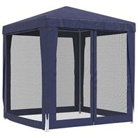 Partytent met 4 mesh zijwanden 2x2 m HDPE blauw - thumbnail