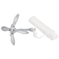 VidaXL Anker met touw inklapbaar 3,2 kg smeedijzer zilverkleurig - thumbnail