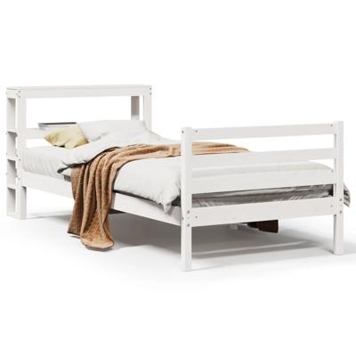 Bedframe zonder matras massief grenenhout wit 200x200 cm