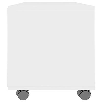 VidaXL Tv-meubel met wieltjes 90x35x35 cm bewerkt hout wit