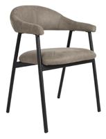 LABEL51 Eetkamerstoel Amaze - Taupe - Micro Suede - Black Frame - thumbnail