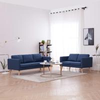 2-delig Bankstel stof blauw - thumbnail