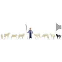 NOCH 12911 TT Schaapskudde figuren Geverfd, Scène met geluid - thumbnail