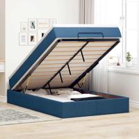 Ottoman bed met matras 120x200cm stof blauw - thumbnail