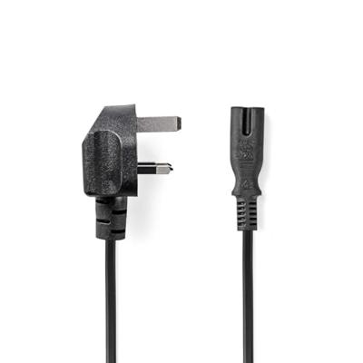 Nedis UK-Voedingskabel | UK Male | IEC-320-C7 | 2.00 m | Ja | 2 x 0.75 mm² | Koper | Rond | Vernikkeld | UK | PVC | Stekkertype: UK / Type-G | 250 V