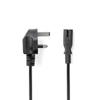 Nedis UK-Voedingskabel | UK Male | IEC-320-C7 | 2.00 m | Ja | 2 x 0.75 mm² | Koper | Rond | Vernikkeld | UK | PVC | Stekkertype: UK / Type-G | 250 V - thumbnail
