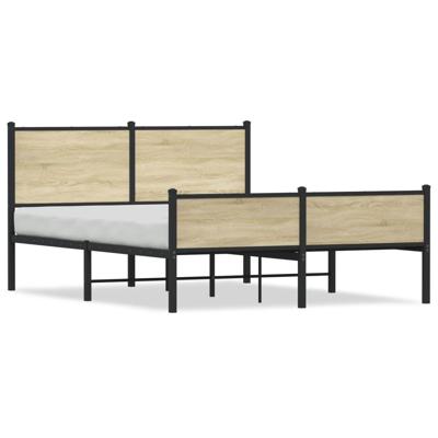 Bedframe hoofd- en voeteneinde metaal sonoma eiken 140x190 cm Bedframe hoofd- en voeteneinde metaal sonoma eiken 140x190 cm