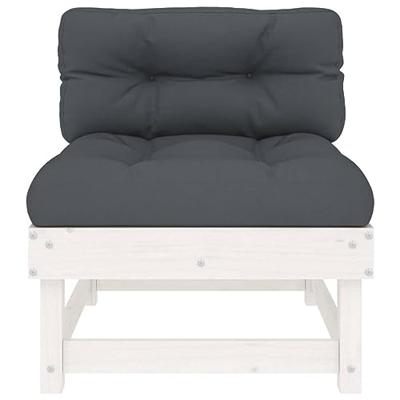 Middenbank met kussens massief grenenhout wit