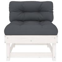 Middenbank met kussens massief grenenhout wit - thumbnail